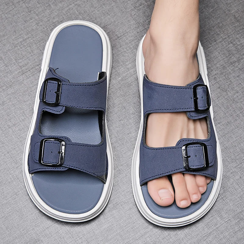 Sandália Masculina de Couro Antederrapante