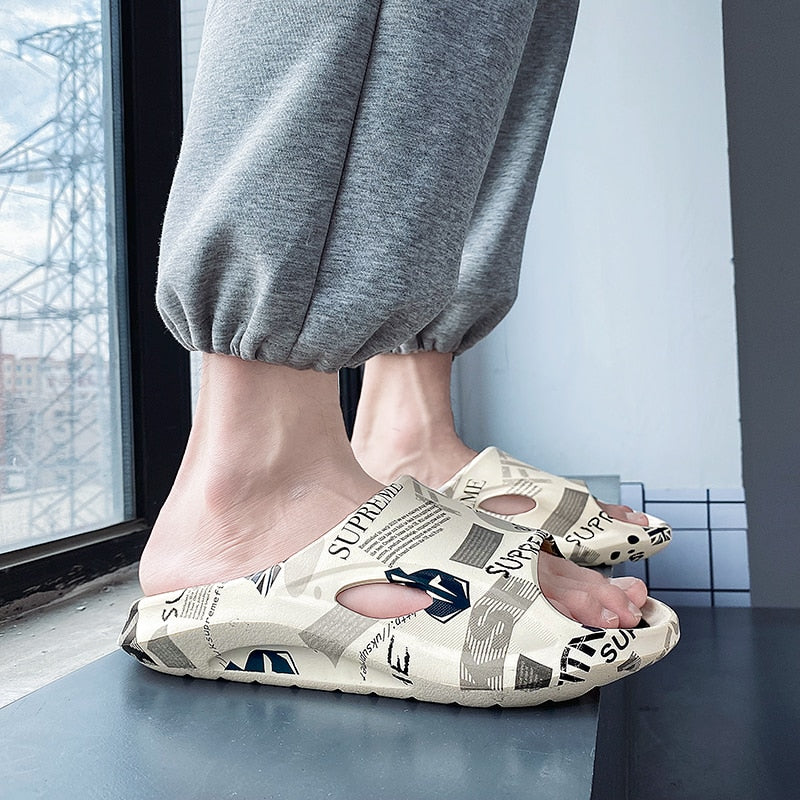 Chinelo Slide Masculino Branco - Loja Shakal