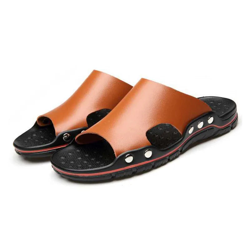 Sandália Masculina Casual De Couro