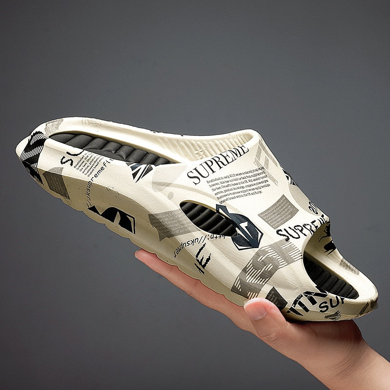 Chinelo Slide Masculino Branco   - Loja Shakal