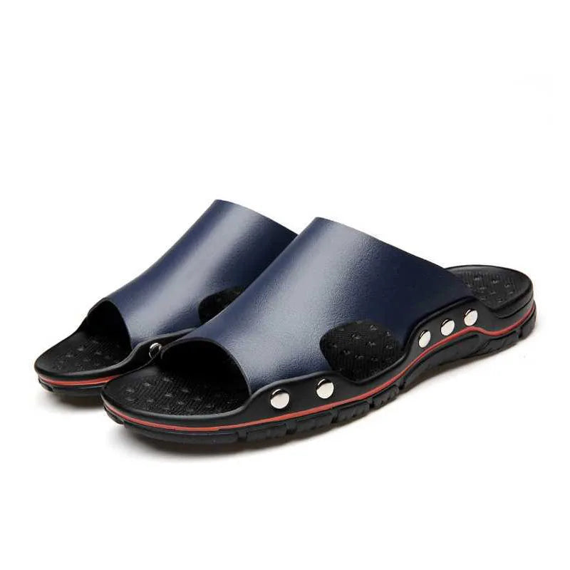Sandália Masculina Casual De Couro