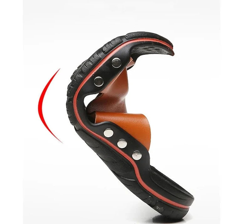 Sandália Masculina Casual De Couro