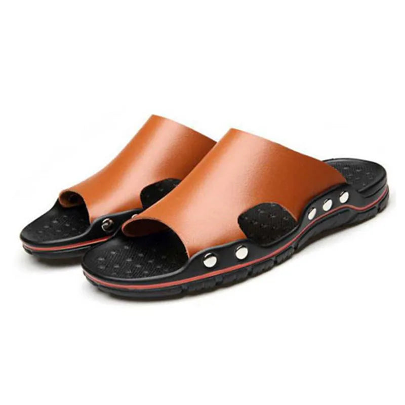 Sandália Masculina Casual De Couro