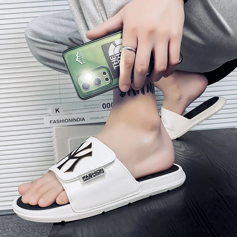 Chinelo Slide Masculino Branco  - Loja Shakal