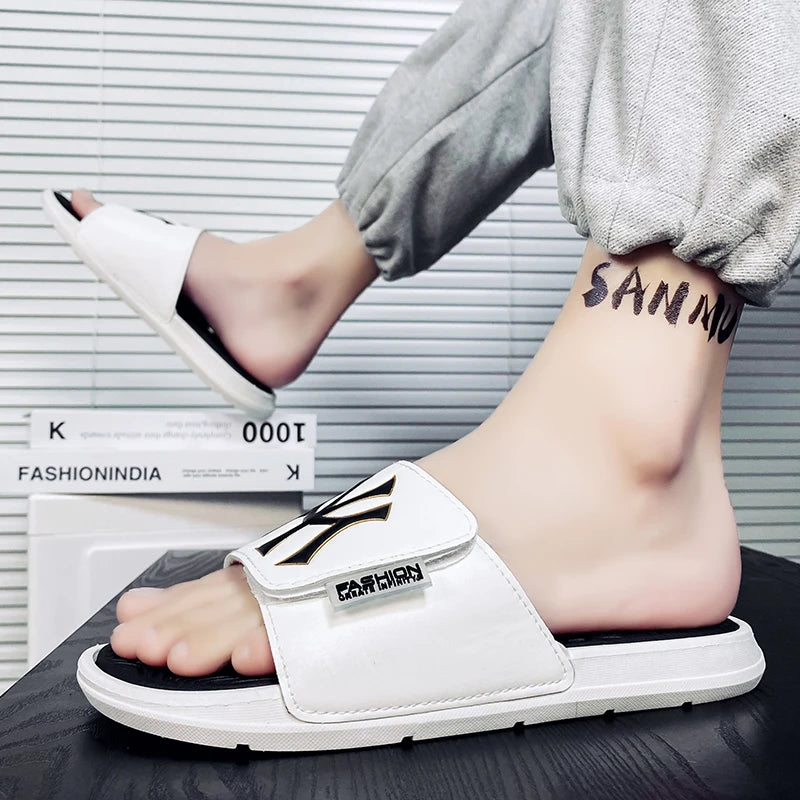 Chinelo Slide Masculino Branco - Loja Shakal