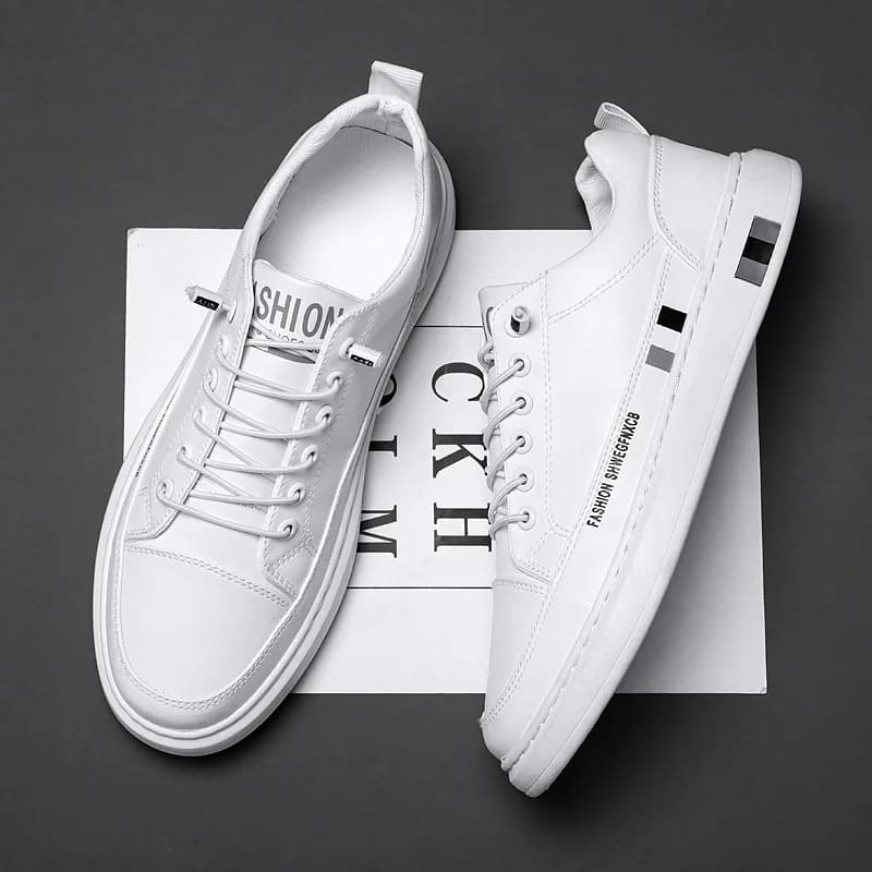 Tênis Masculino de Couro Branco - Loja Shakal