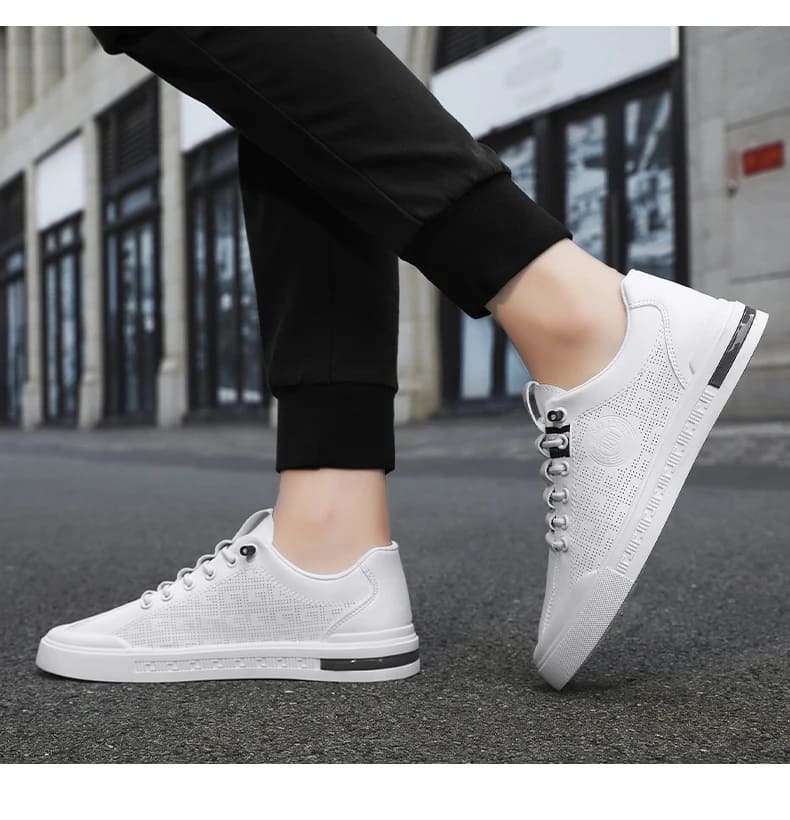 Tênis Branco Masculino de Couro