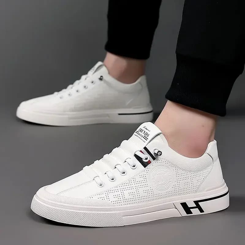 Tênis Branco Masculino de Couro