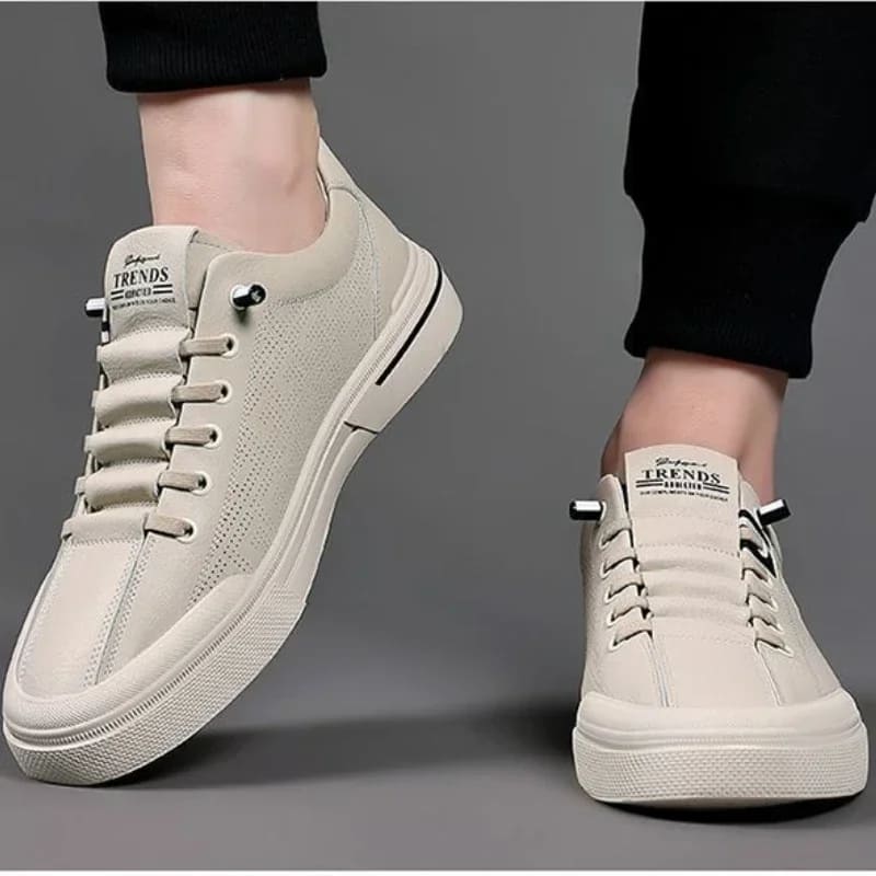Tênis Branco Masculino de Couro