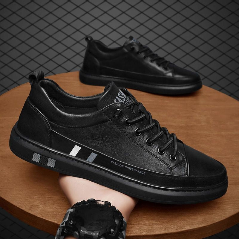 Tênis Masculino de Couro Preto - Loja Shakal